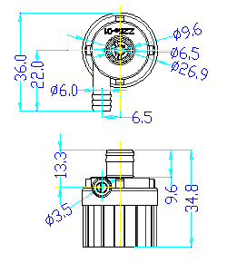ZL25-02食品级微型水泵平面图